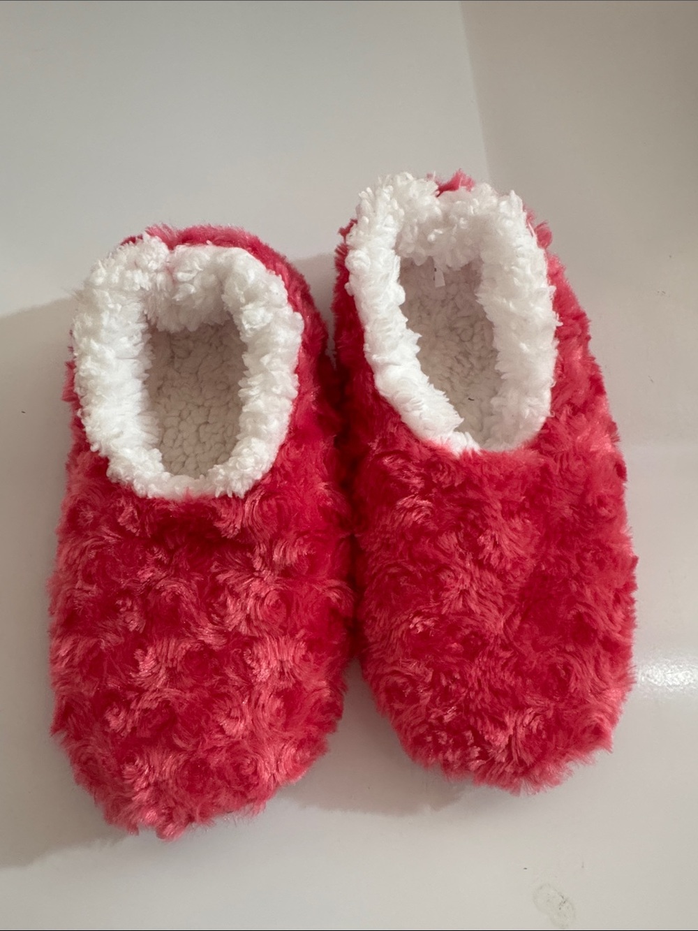 Cozy Plush Fuzzy Slippers in Bright Coral Pink